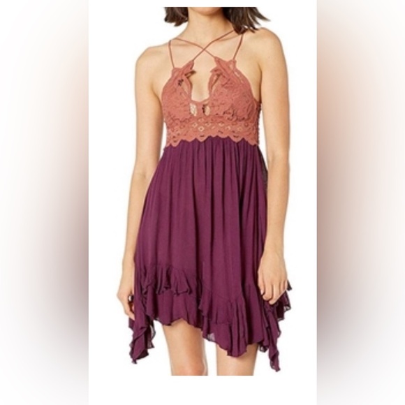 Free People Adella dress copper combo size Small this dress is like new - Picture 8 of 15